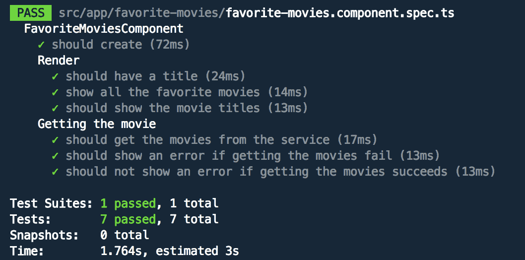 Image of all tests passing