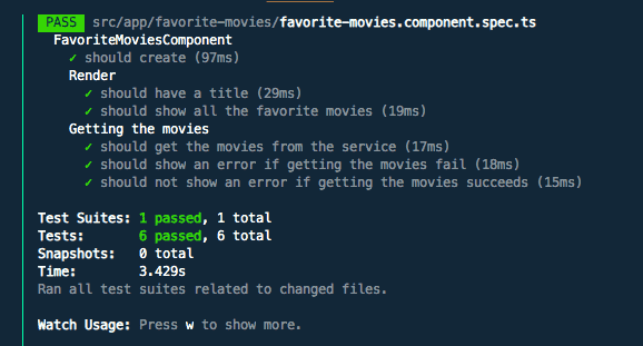 Image of all the tests passing